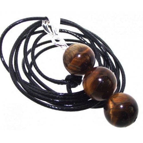 10mm Tigers Eye Gemstone Triple Sphere Pendant